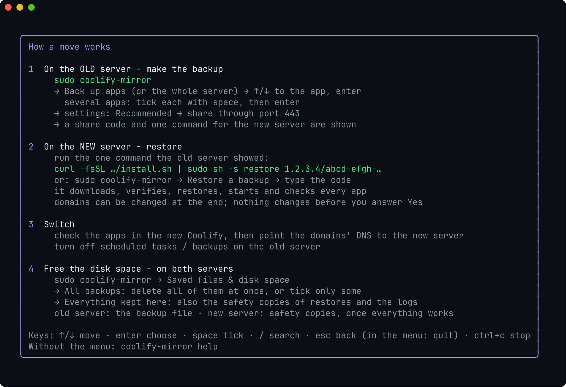 The built-in guide How a move works